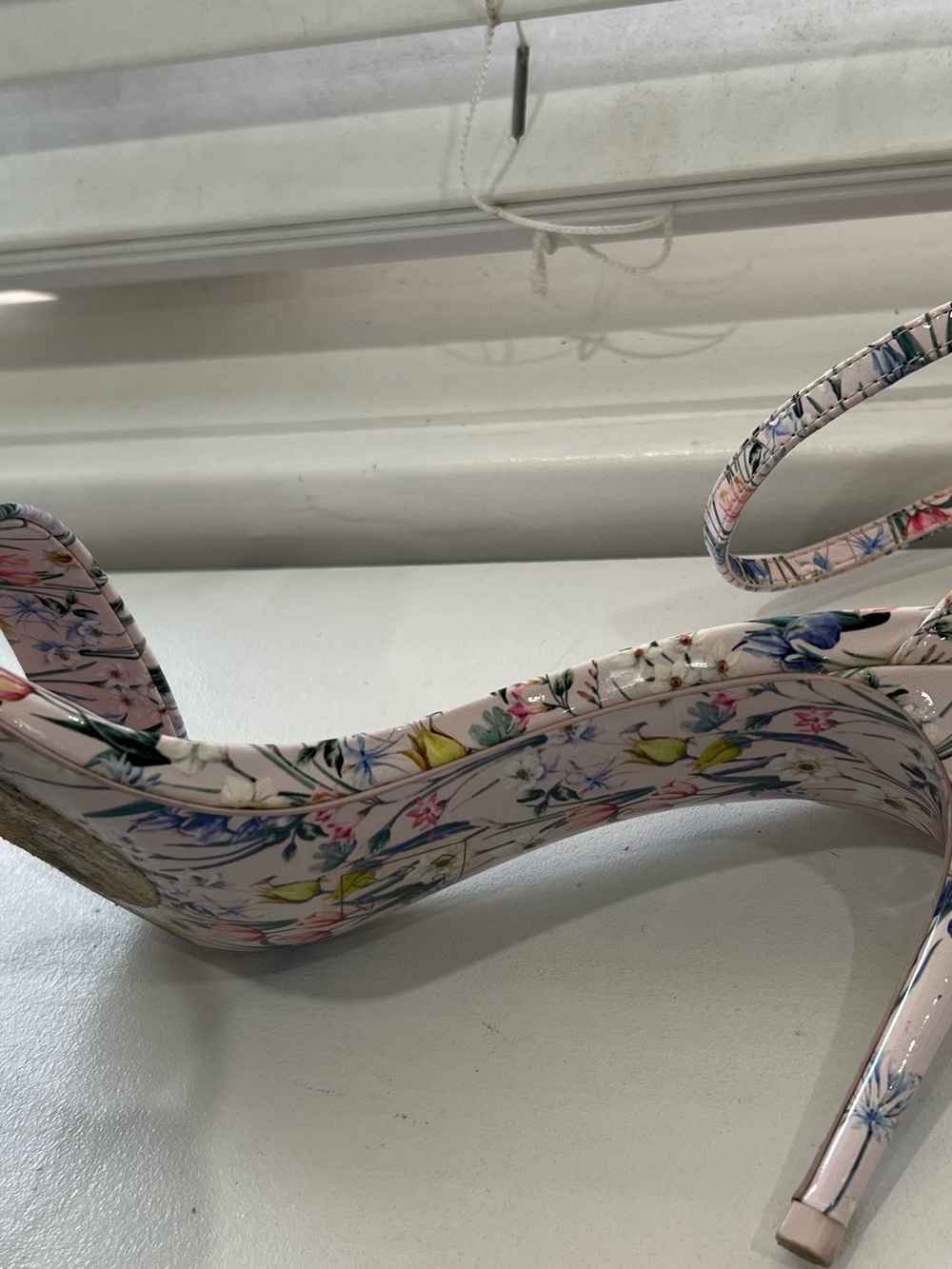 Aldo Pink Floral Ankle-Strap Heeled Sandals - Picture 7 of 9